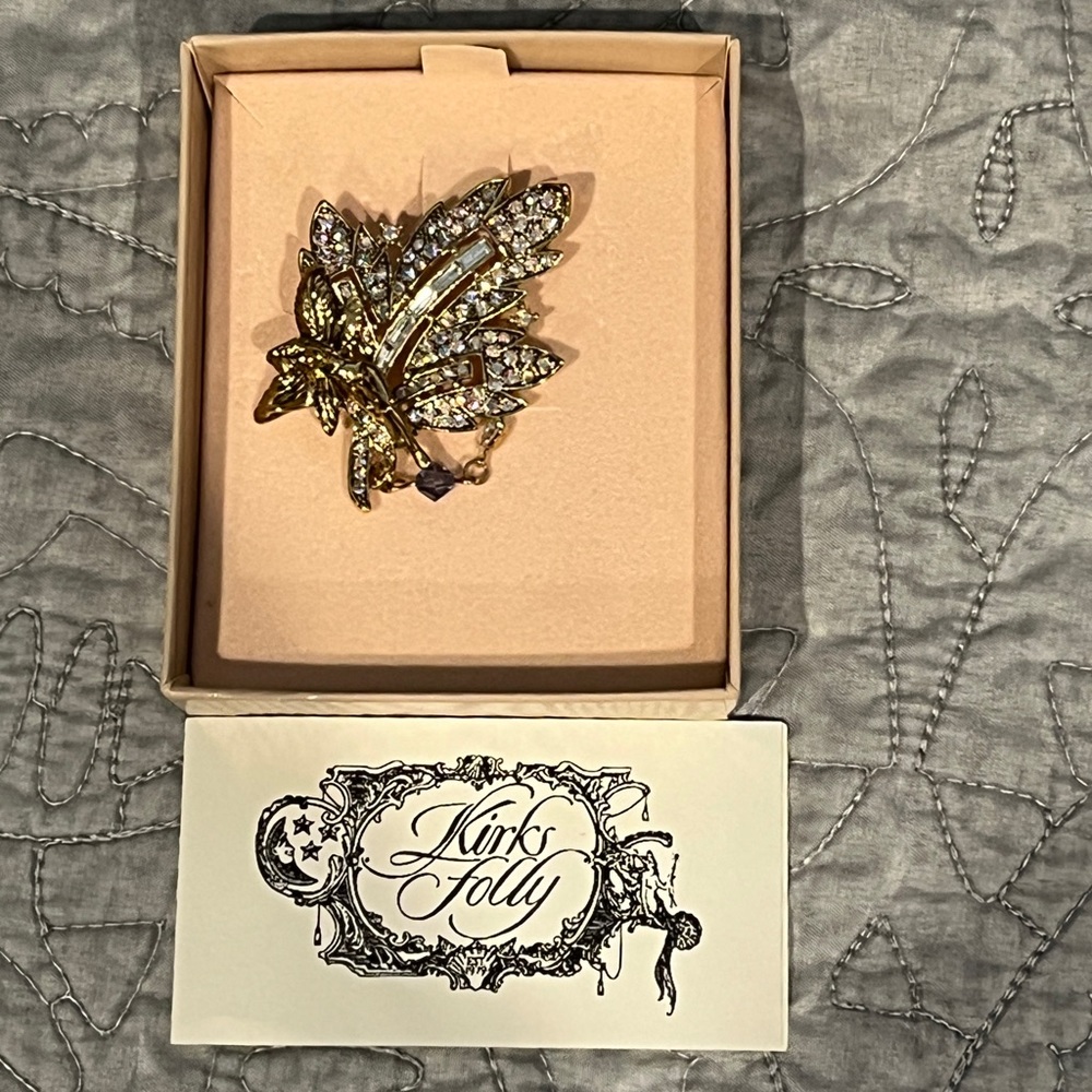Kirks Folly Fairy Crystal Brooch — Vintage — new-in-box
